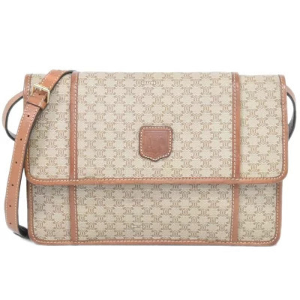 Celine Macadam Shoulder Bag Beige Tan